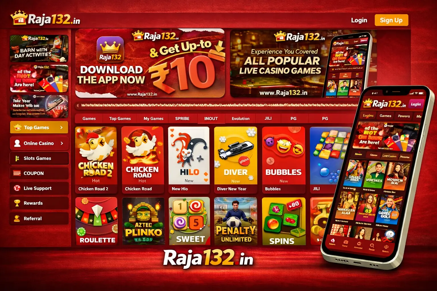 Aperçu du lobby Raja 132° avec les sections paris et casino